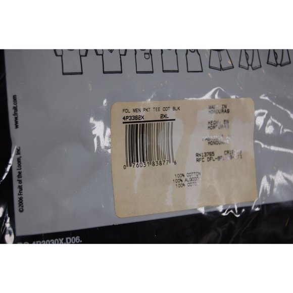 NWT 2006 Hanes (4) Pocket T-Shirts Big Men's 2XL Black Label Free Generous Fit - Picture 6 of 6